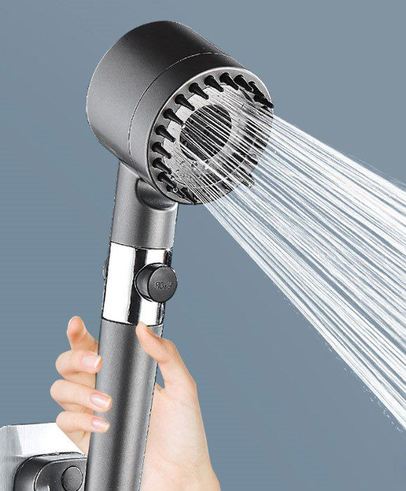 سردوش حمام ماساژوردار سایز بزرگ جدید ارتقا یافته 4 حالته افزاینده فشار آب توربو(اصلی)کد300